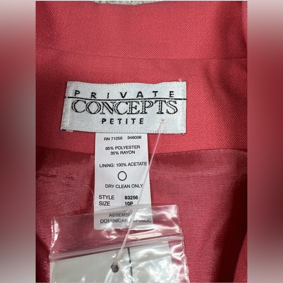 New NWT Womens Vintage Private Concepts Pink 80s Blazer double Breasted size 10P - Picture 5 of 15